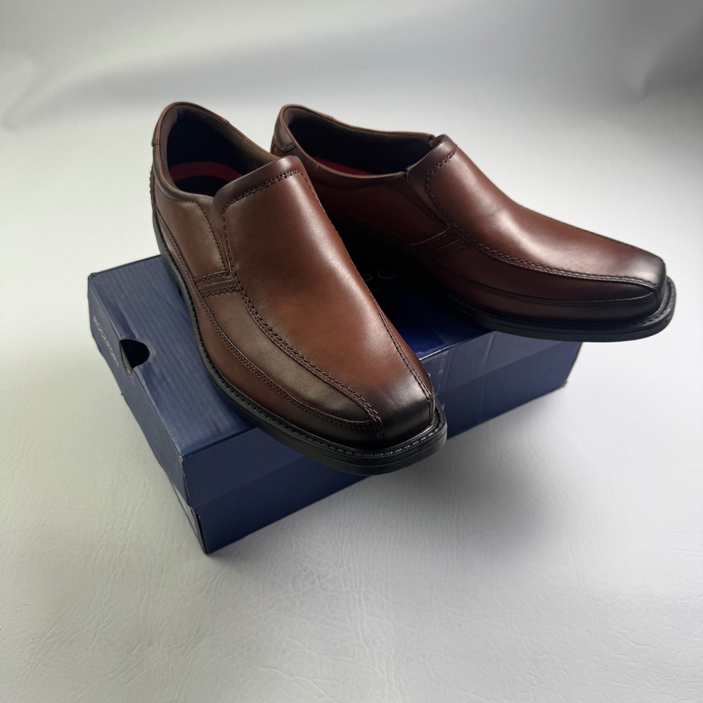 Rockport SL2 Bike SO Men Tan Havane Leather Slip On Loafer Shoes CH5296 9.5W